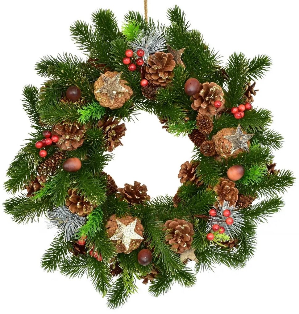 Karácsonyi díszes fenyő koszorú Winter Dream, 40cm