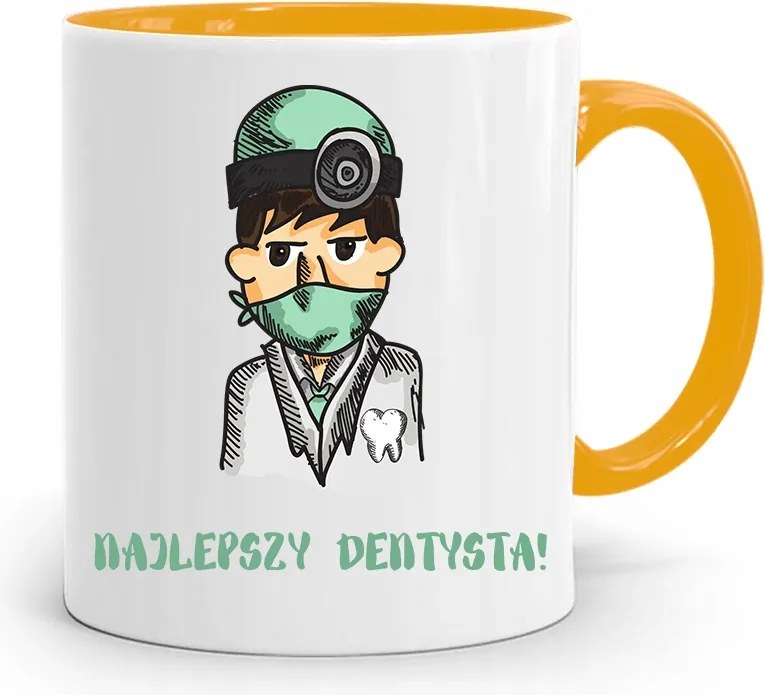 Sárga Fogorvos Ajándék Bögre Legjobb Fogorvos fényképes nyomattal