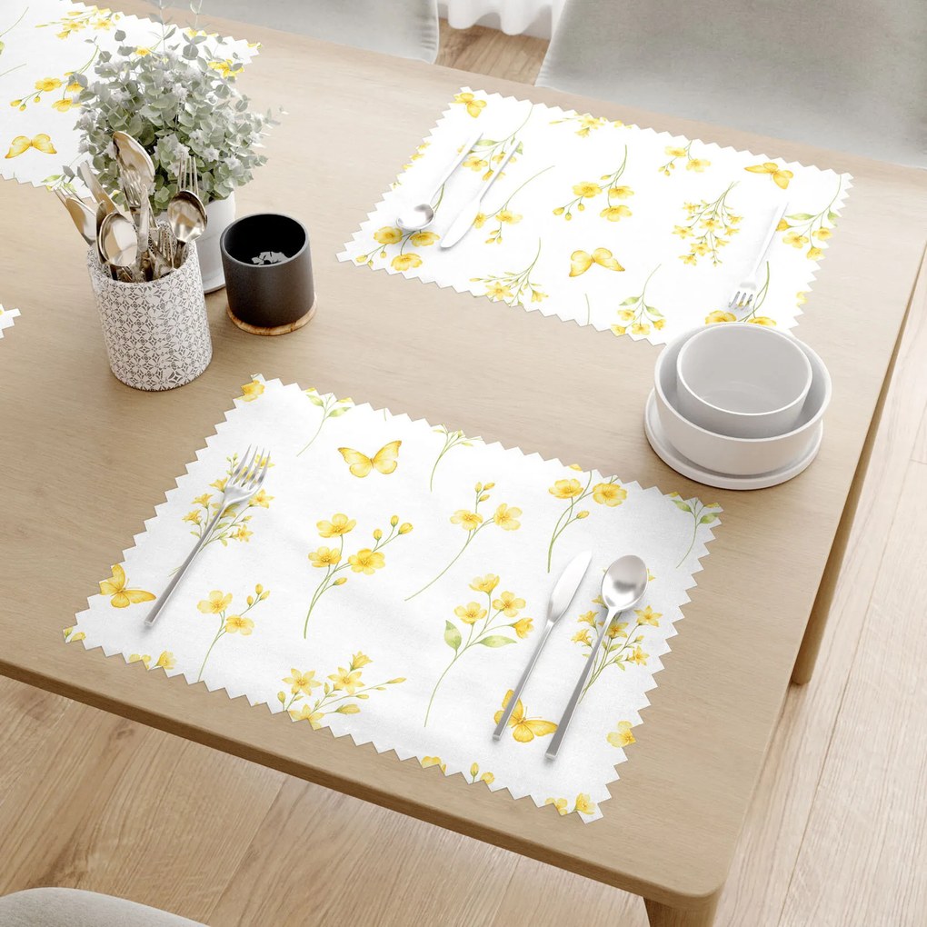 Goldea viaszosvászon reggeliző alátét - sárga rét - 2db 30 x 40 cm
