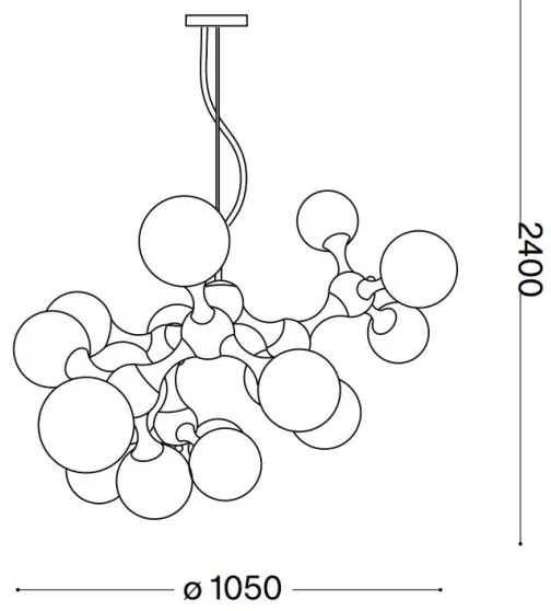 Ideal Lux - Csillár zsinóron NODI 15xE14/28W/230V réz