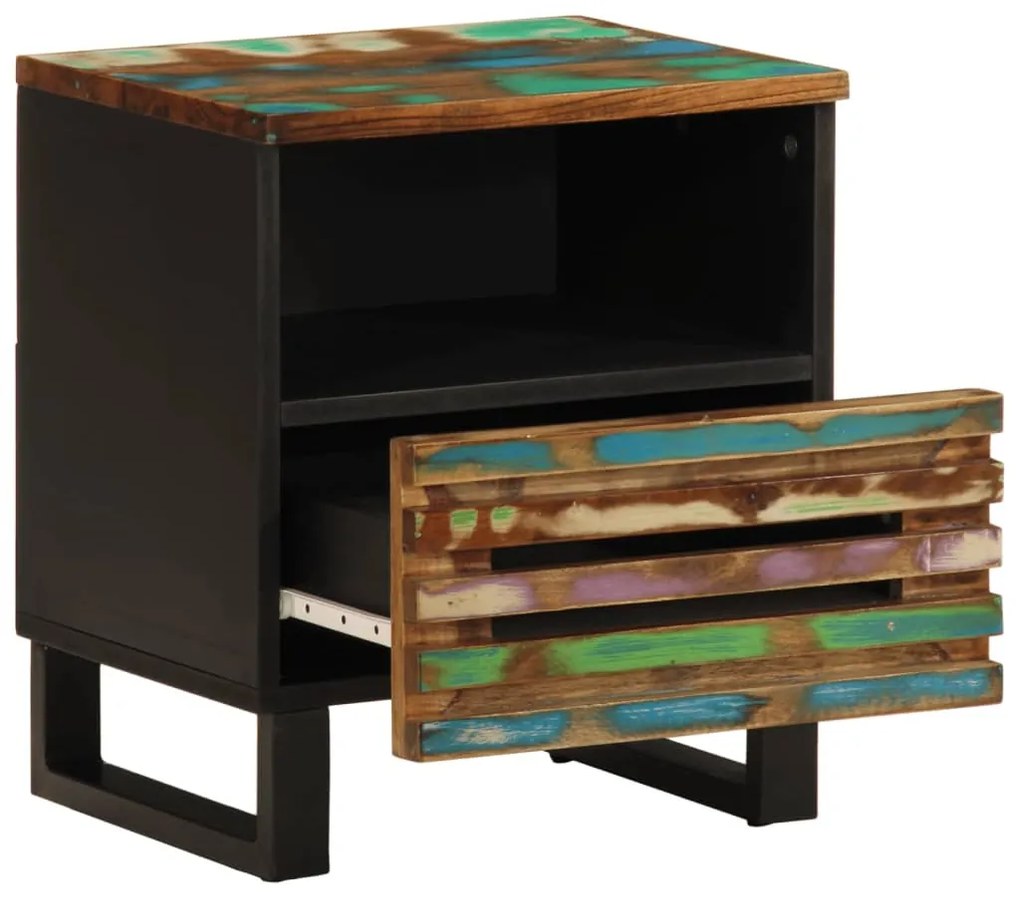 vidaXL 2 db tömör újrahasznosított fa éjjeliszekrény 40 x 34 x 46 cm