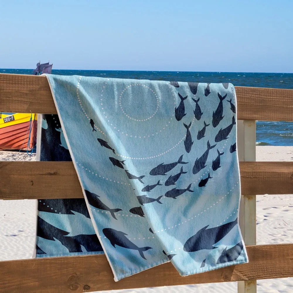 Kék strandtörölköző 90x180 cm Shoal – DecoKing