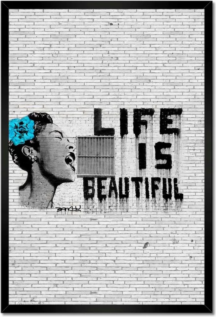 Poszterek keretben 40x60 Banksy Life is beautiful