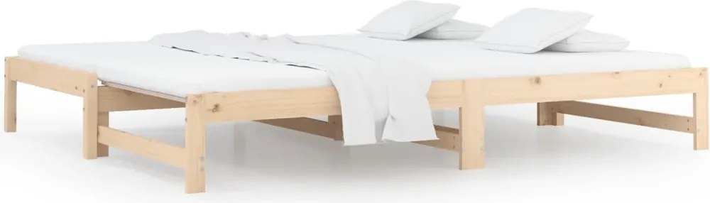 vidaXL tömör fenyőfa kihúzható kanapéágy 2x(90x190) cm
