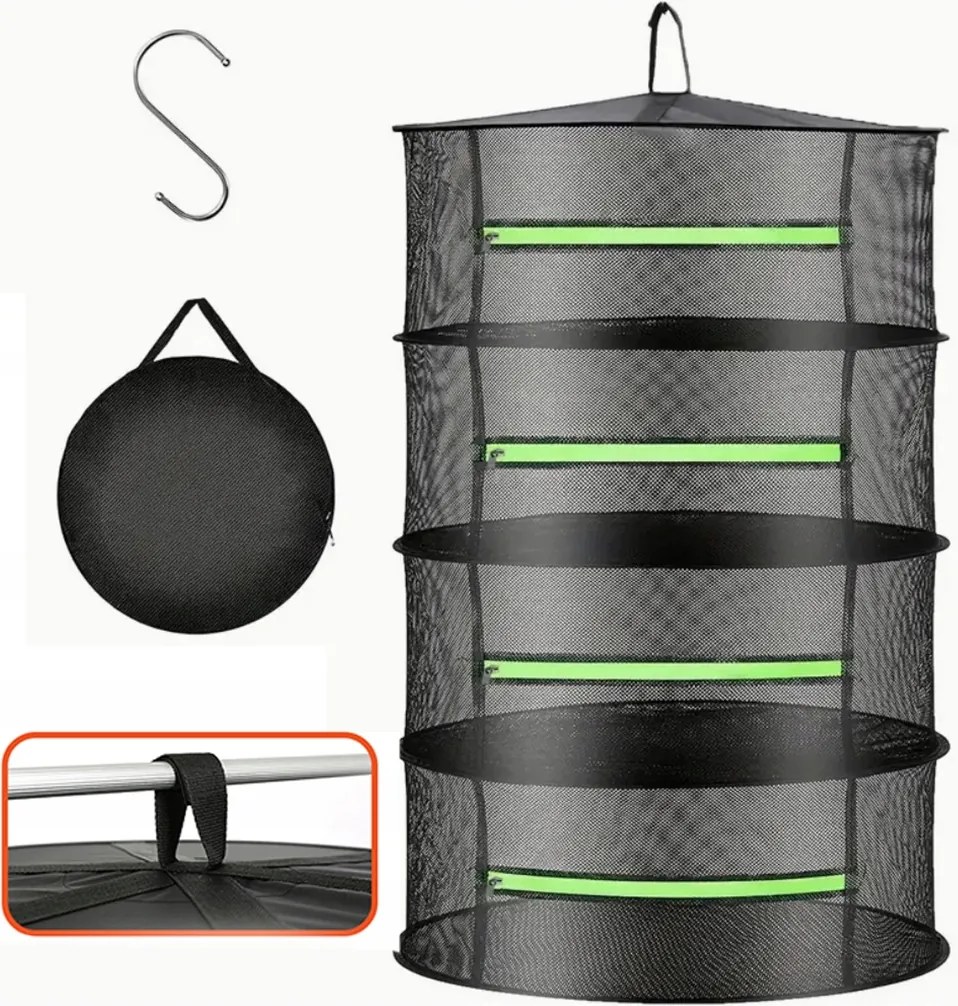 Szárítógép Gomba Háló Gyógynövények Zöldségek Gyümölcsök Összecsukható Lógó