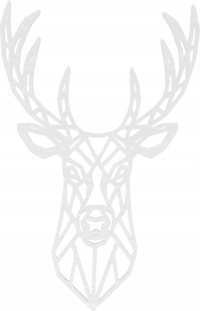 Fali dekoráció áttört kép Szarvas 3D fali dekoráció 46cm Fehér szín
