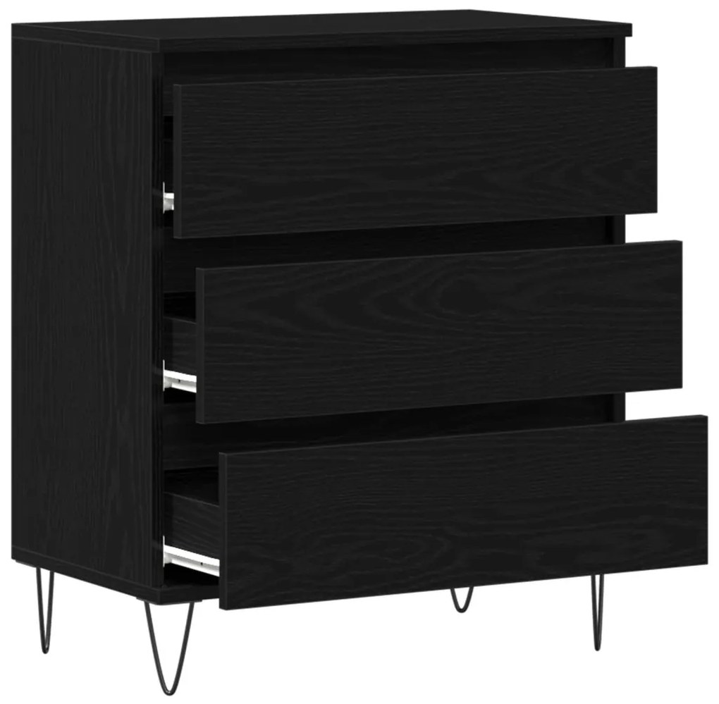 vidaXL Széf fiókkal Musta tammi 60 x 35 x 70 cm Faanyag