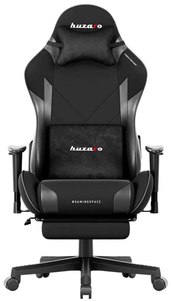 Gamer szék Force lábtartóval fekete