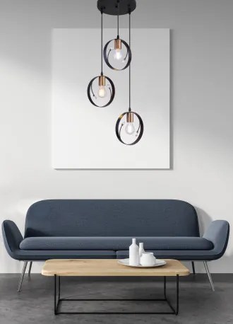 Globo 15346-3 Függeszték fém fekete. Ø:392, H:1500, exkl. 3xE27 60W 230V