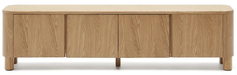 Natúr színű TV-állvány kőrisfa dekorral 200x52x40 cm Salaya – Kave Home