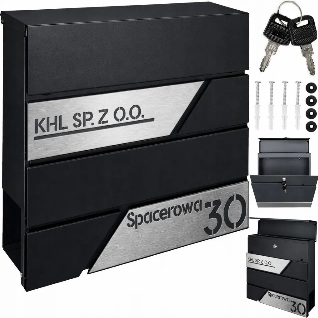 Postaláda házszámmal és címmel rozsdamentes acél Cnc újságtartó