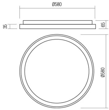 Redo 01-2670 - LED Dimmelhető mennyezeti lámpa ICONIC LED/50W/230V átm. 58 cm arany