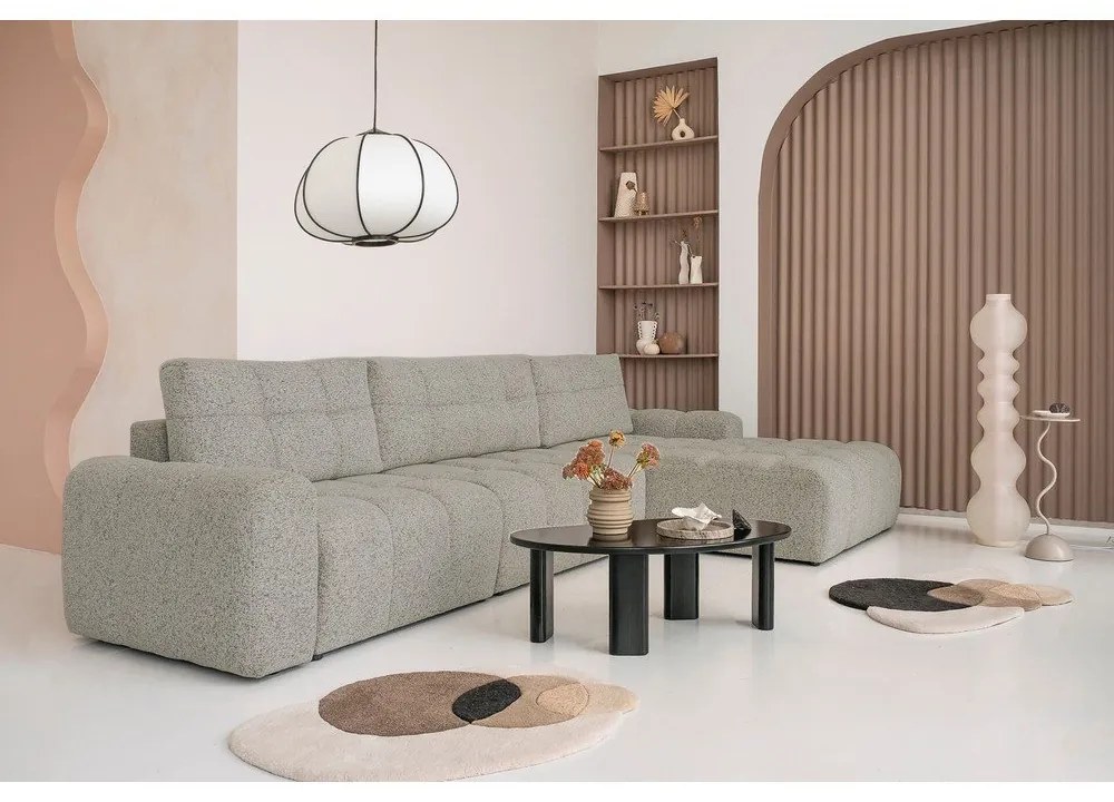 Világosbarna kinyitható tárolóhelyes moduláris sarokkanapé (jobb oldali) Lulu – Miuform