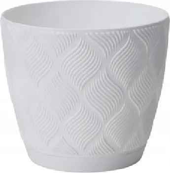 Fedő fehér eco 17,2x19cm klasszikus divatos műanyag virágtartó állvánnyal