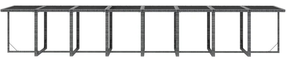 17 részes szürke polyrattan kerti étkezőgarnitúra párnával