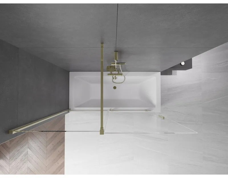 Mexen Velar, 2 szárnyas eltolható kádparaván 160 x 150 cm, 8mm átlátszó üveg, arany fényes profil, 896-160-000-01-50