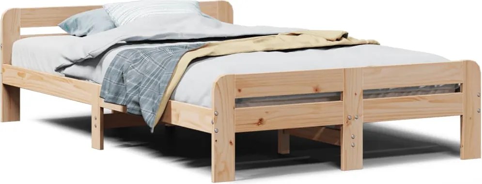 vidaXL tömör fenyőfa ágykeret ágy matrac nélkül 120 x 200 cm