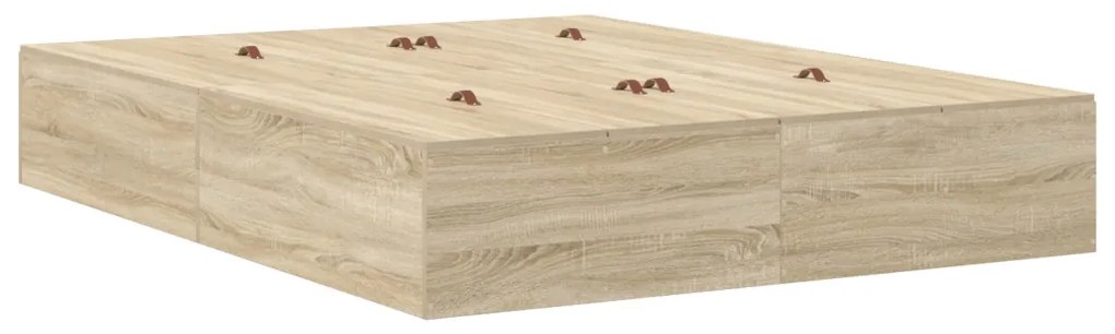 Ágykeret tárolóval Sonoma tölgy 236.5 x 140 x 31.5 cm Faanyag