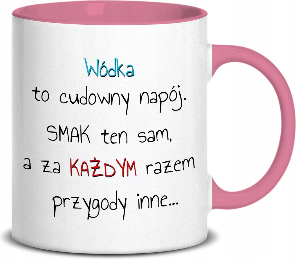 Fehér Bögre 330ml Rózsaszín Ajándék Vodka Csodálatos Ital MIX Minták