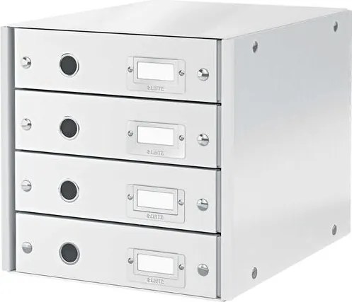 Irattároló, laminált karton, 4 fiókos, LEITZ Click&Store, fehér (E60490001)