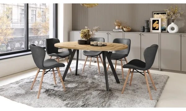 Bővíthető étkezőasztal ARTUR artisan tölgy/fekete