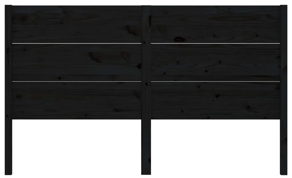 fekete tömör fenyőfa fejtámla 206x4x100 cm