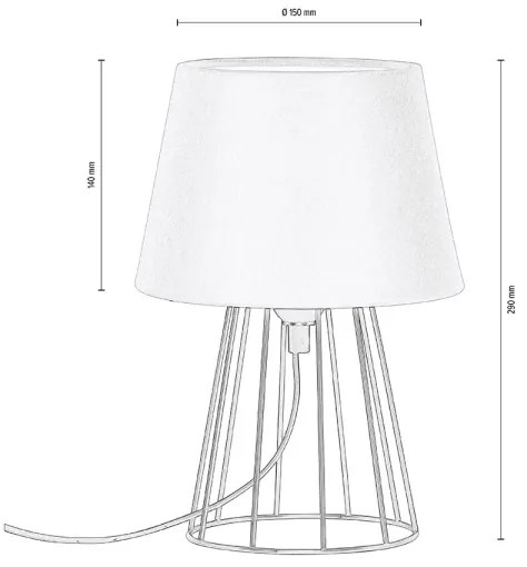 Spot-Light 7662104 - MANGOO asztali lámpa 1xE27/40W/230V fehér/fekete