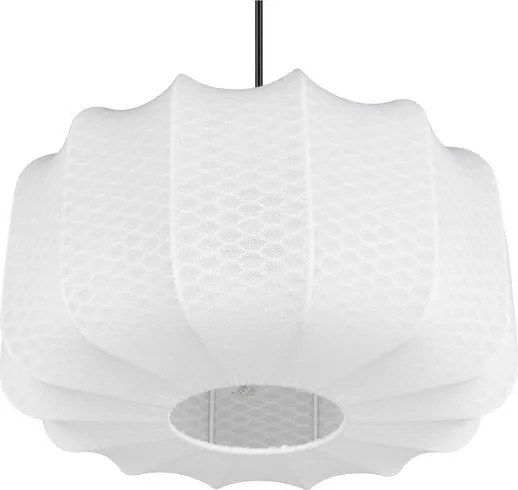 Fehér fém függőlámpa textil búrával ø 40 cm Madleine – Reality