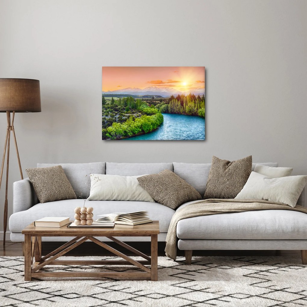 Kép - Erdei hegyvidéki táj (70x50 cm)