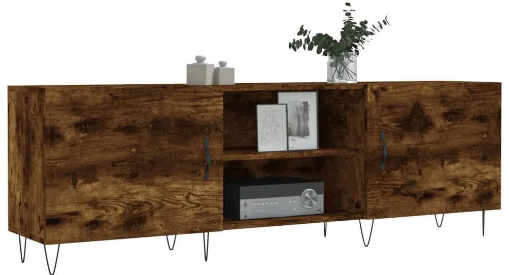 füstös tölgy színű szerelt fa TV-szekrény 150 x 30 x 44,5 cm