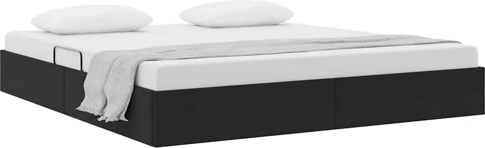 vidaXL Tárolós Ágy fejtámlával tárolóval Fekete 180 x 200 cm Bársony