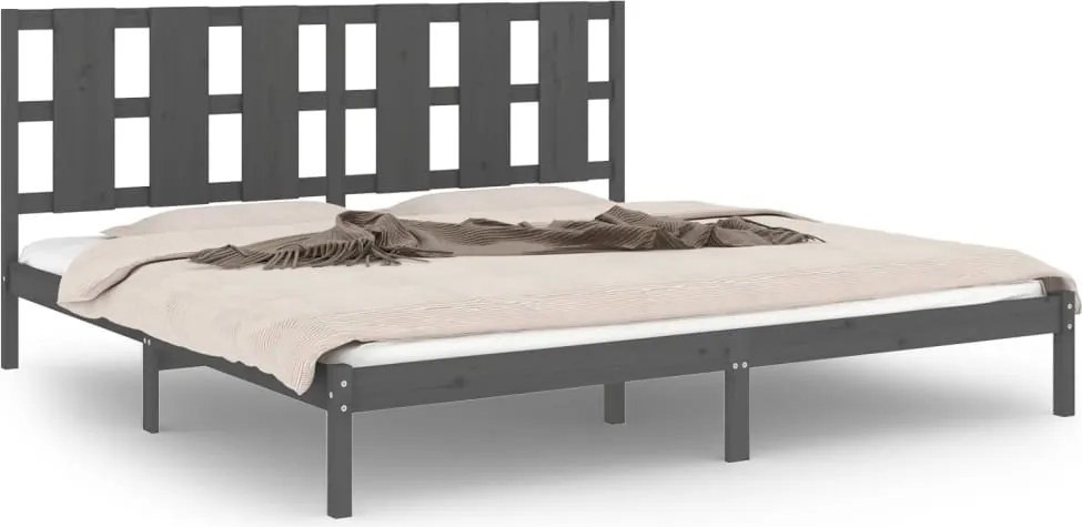 vidaXL szürke tömör fenyőfa ágykeret 200 x 200 cm
