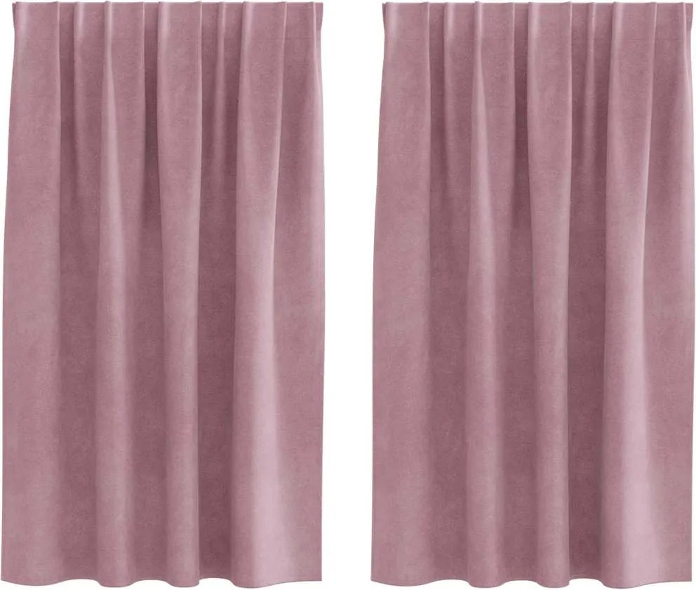 vidaXL Sötétítő függönyök 2 pcs Sötét rózsaszín 140 x 140 cm Bársony