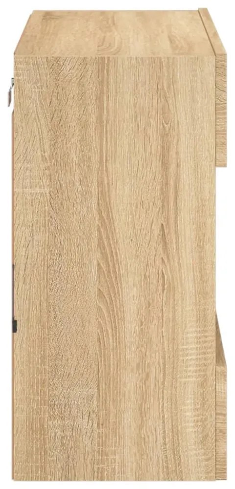sonoma tölgy színű fali TV-szekrény LED-del 58,5x30x60,5 cm