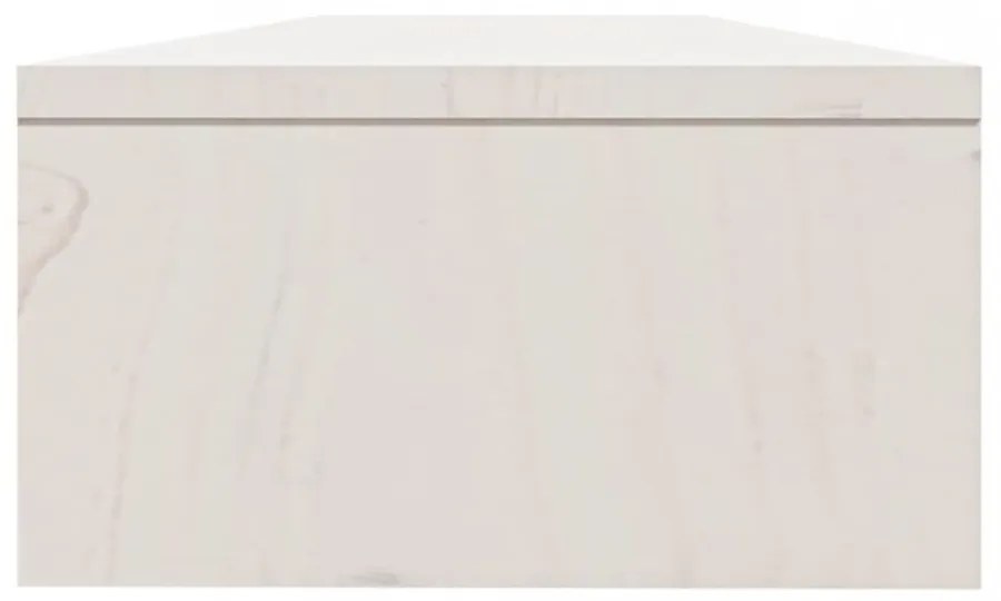 fehér tömör fenyőfa monitorállvány 100 x 24 x 13 cm