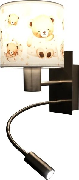 Brilagi - LED Flex. lámpa BOBO 1xE27/25W/230V + LED/3W m. króm/fehér/mackók