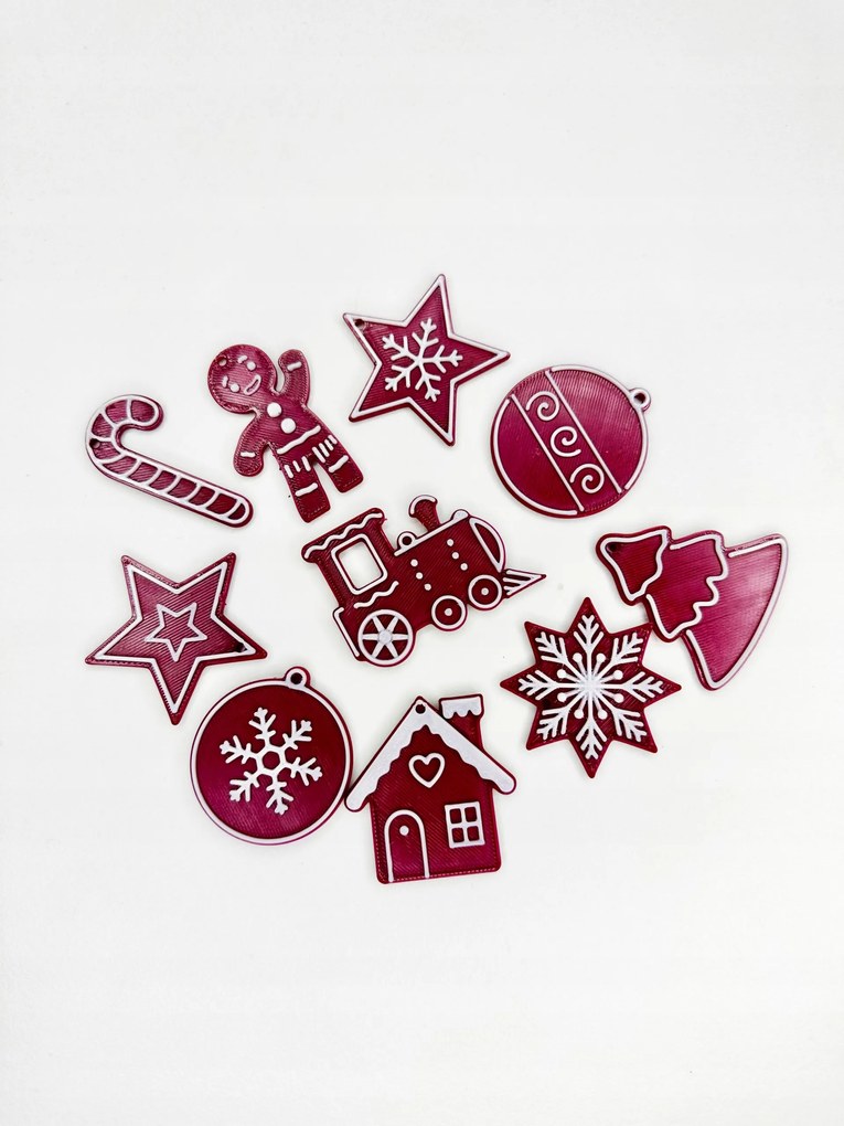 Bombák Karácsonyfa medálok Karácsonyi díszek Szett