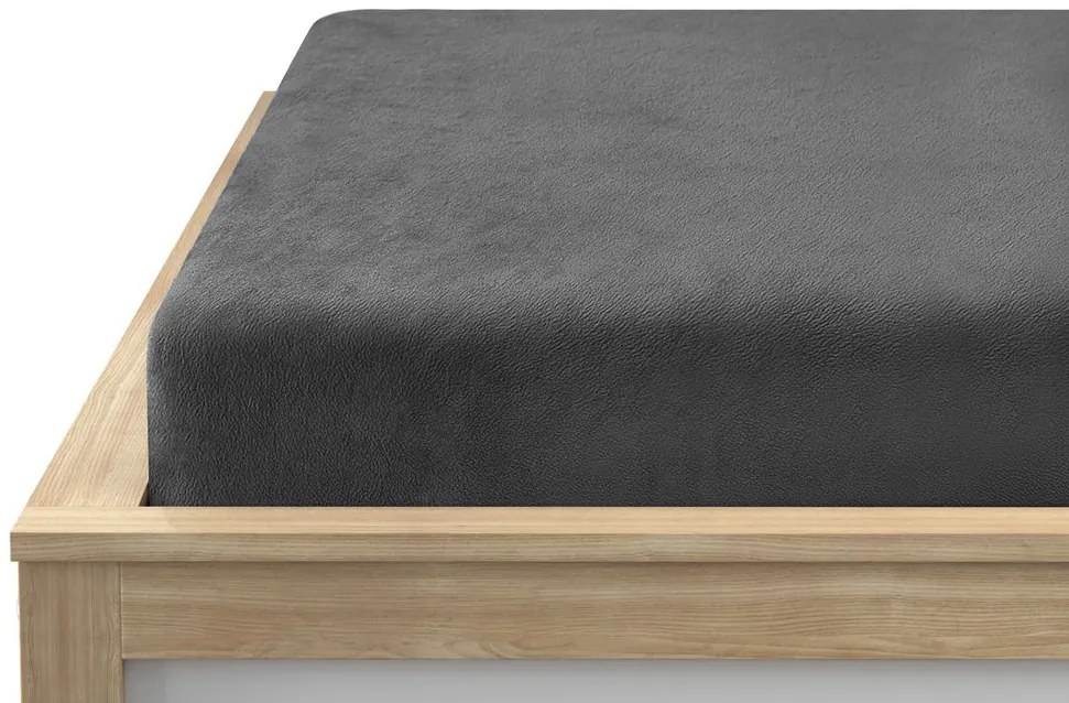 KARÁCSONYI SZARVASZ ÉS GROUSE fehér lanel ágynemű  + SOFT sötétszürke mikroplüss lepedő 90x200 cm