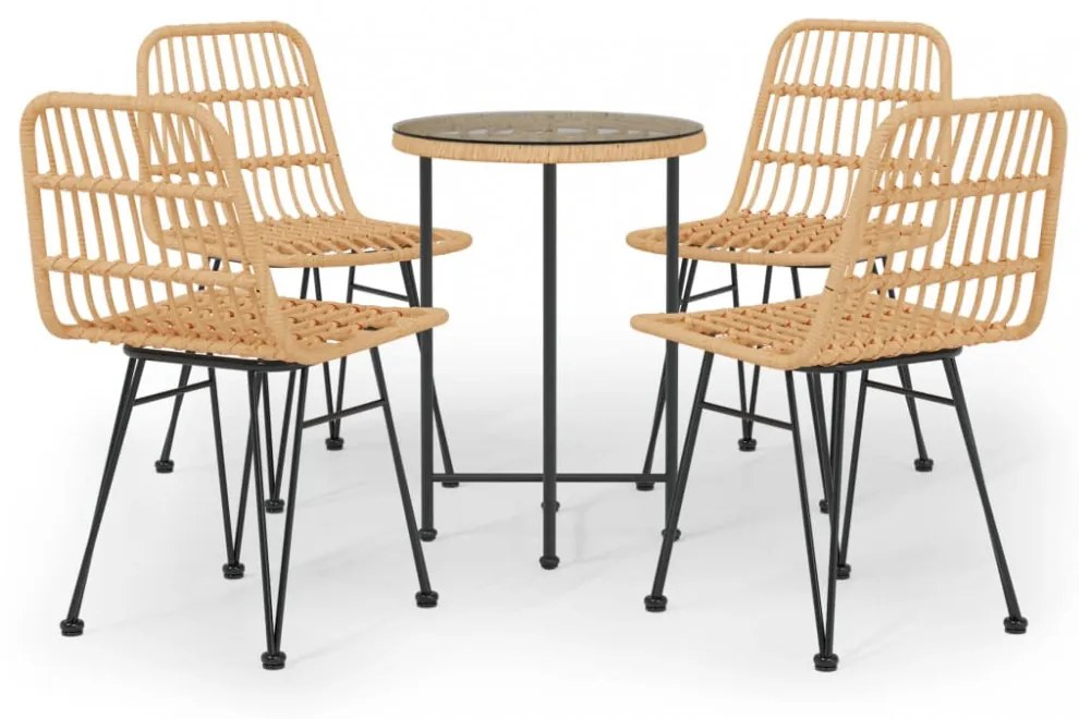 5 részes polyrattan kerti étkezőgarnitúra