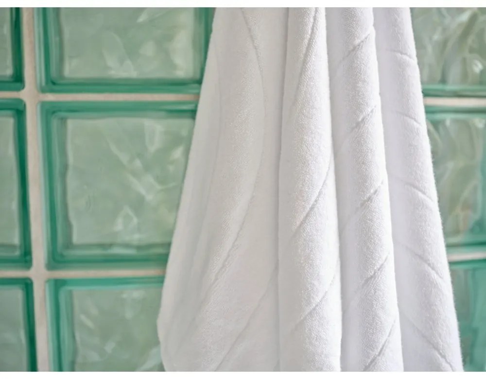 Fehér frottír pamut törölköző 50x100 cm Time – Zone