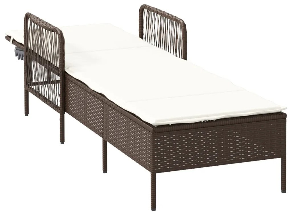 Napágy Barna és krémfehér PE Rattan 157 x 55 x 92 cm