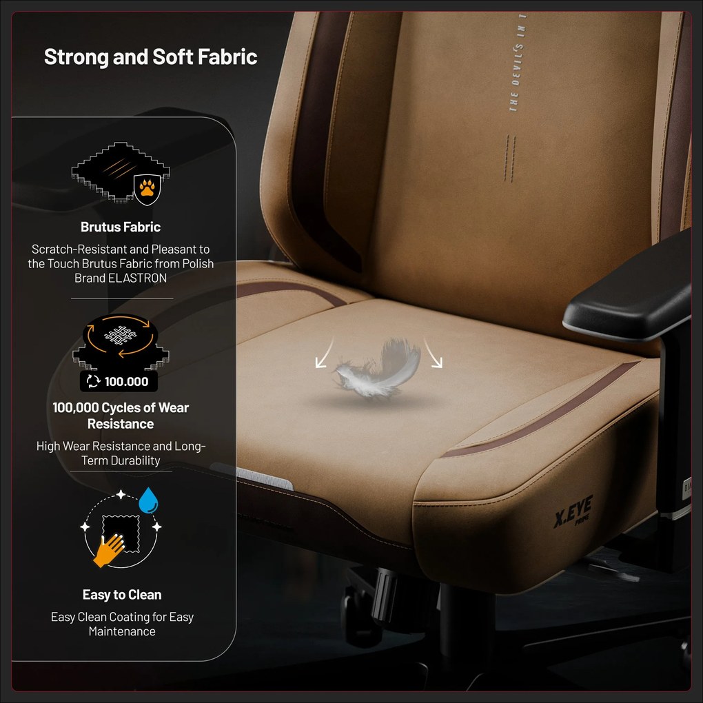 Szövet gamer szék barna, Normal: Diablo X.Eye Prime Camel Brown
