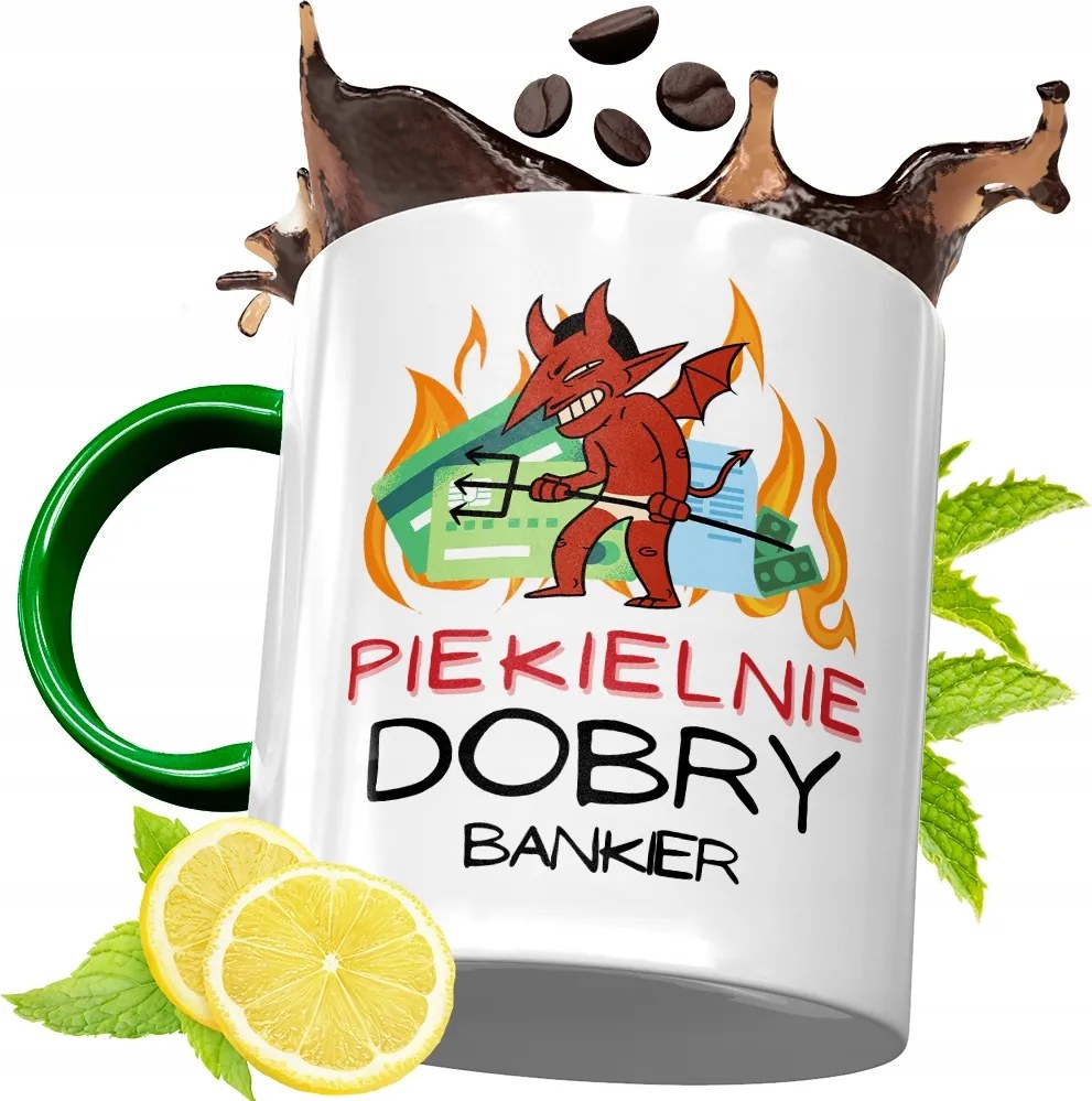 Zöld Bögre Bankárnak Születésnapi Ajándék fényképes nyomtatással