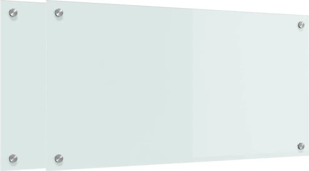 vidaXL Konyhai splashback 2 pcs Fehér 80 x 40 cm edzett üveg