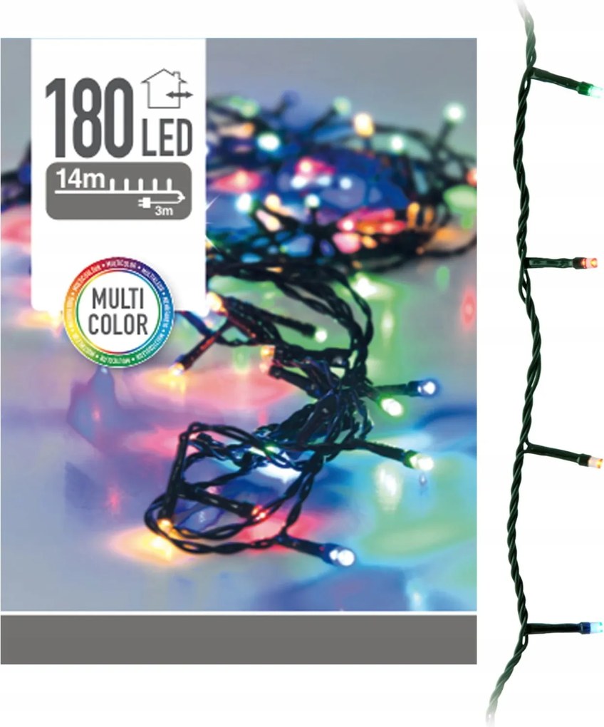 Led Lánc Karácsonyfa Lámpák 180 Led TÖBBSZÍNŰ13,5m