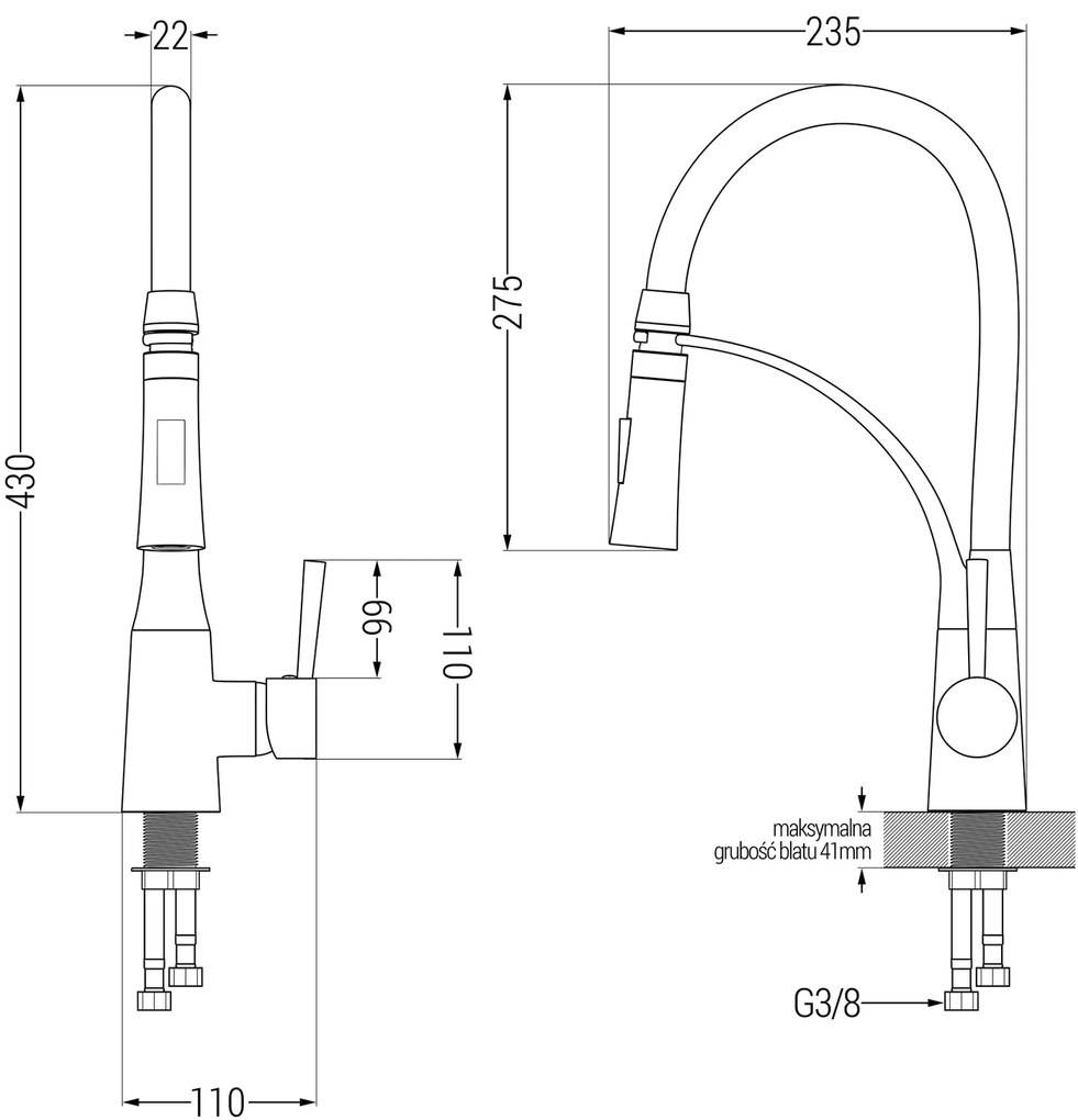 Mexen Pablo, gránit mosogató 752x436x161 mm, 1 kamrás és Aster mosogató csaptelep, bézs, 510-69-73450-57-G