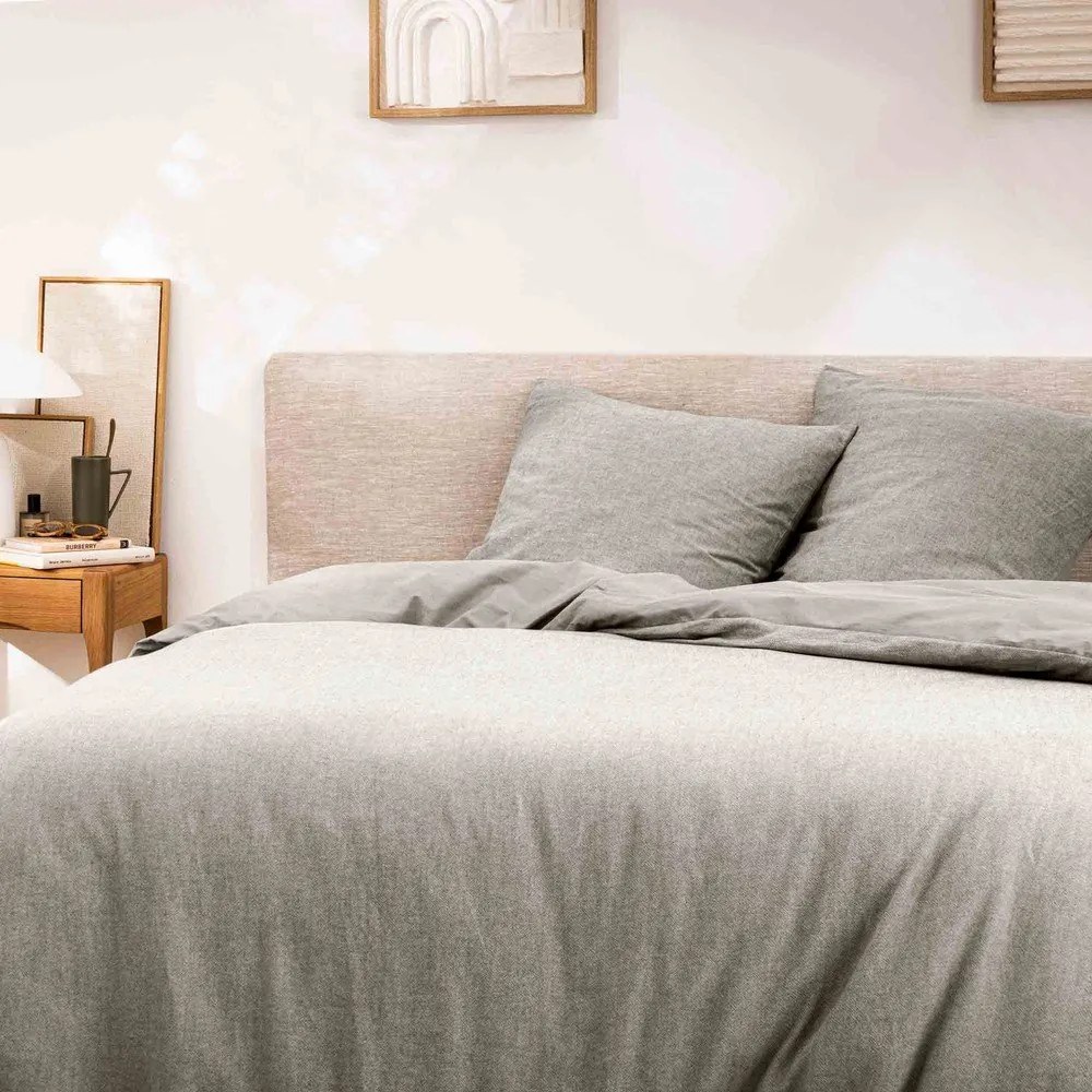 Szürke kétszemélyes-hosszabbított háromrészes pamut ágyneműhuzat 240x220 cm Meline – douceur d'intérieur