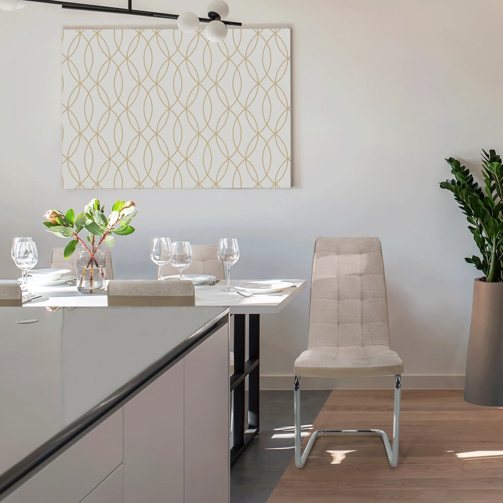 Étkezőszék, bézs/króm, SALOMA NEW