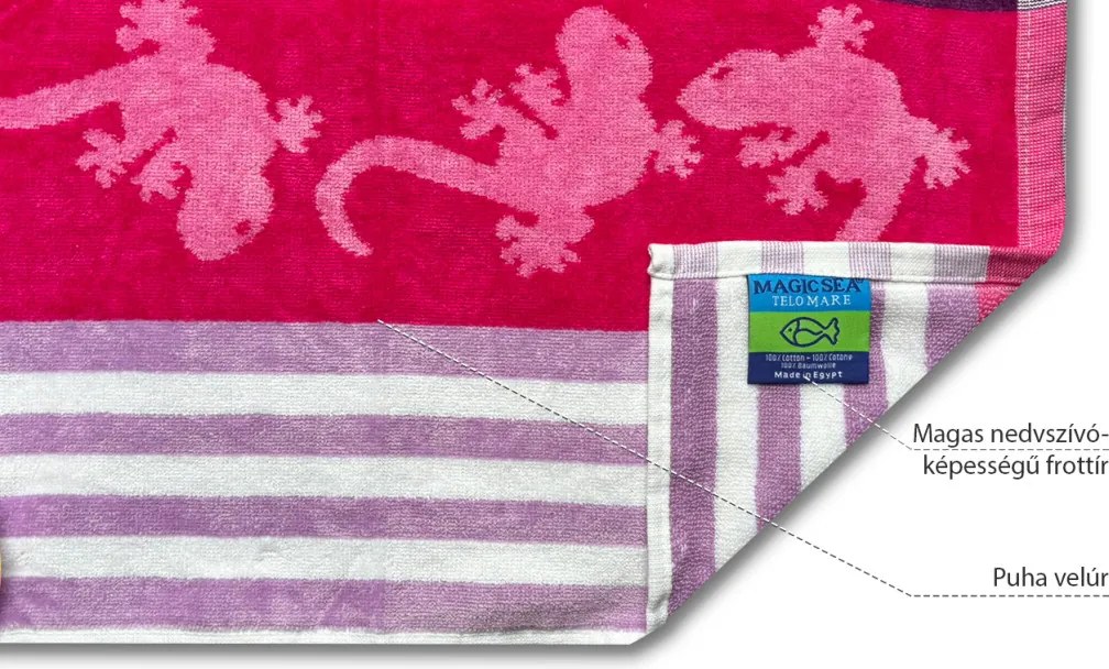 Crazy Gekko lila strandtörölköző
