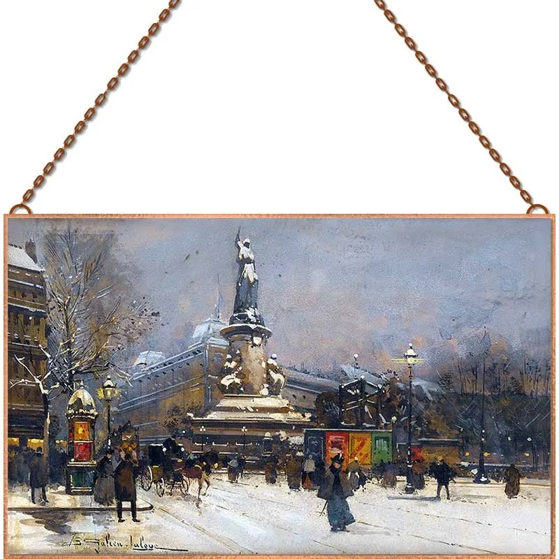 Eugène Galien-Laloue - Place de la République üvegkép, falikép